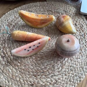 Vintage‎ Stone Fruit Alabaster Marble Apple Pear Carrot Watermelon Cantaloupe